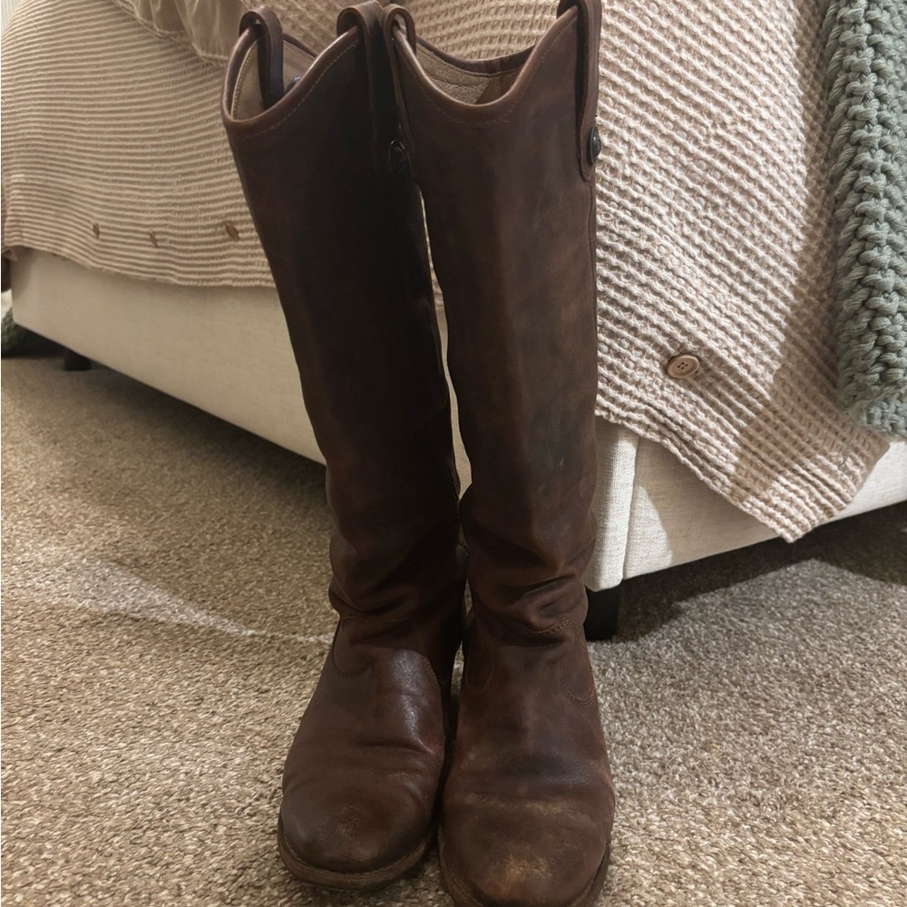 Frye Dark Brown Heeled Boots - Picture 4 of 4